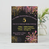 Aquarellpastellfisch, Feuerwerk Geburtstag Einladung (Stehend Vorderseite)