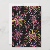 Aquarellpastellfisch, Feuerwerk Geburtstag Einladung (Rückseite)