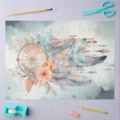 Aquarellpastellgrün Pfirsichblüte Träumer Seidenpapier (Basteln)