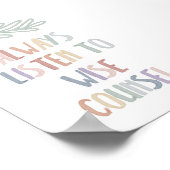 Aquarellpasten hören immer weise Poster (Ecke)