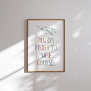 Aquarellpasten hören immer weise Poster