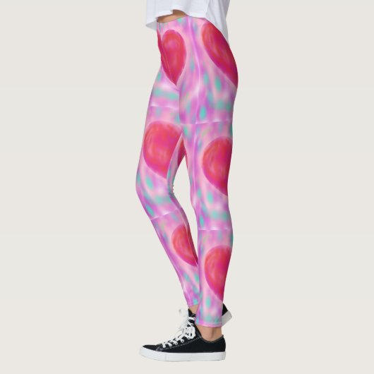 Aquarellpasten mit Herz Leggings (Links)