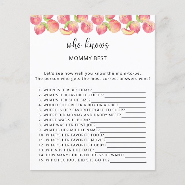 Aquarellpeach Wer Mommy am besten kennt (Vorderseite)