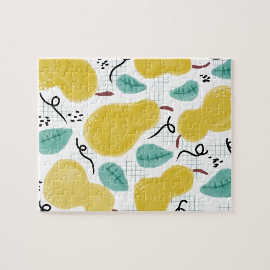 Aquarellpears Grüne Abstrakt Puzzle (Horizontal)