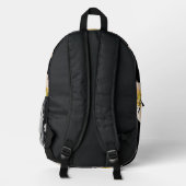 Aquarellpeere Blume auf schwarzen Blumenmustern Bedruckter Rucksack (Rückseite)