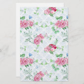 Aquarellpeere, Schmetterlingswasserfarbe Briefpapier (Vorne/Hinten)