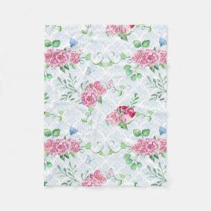 Aquarellpeere, Schmetterlingswasserfarbe Fleecedecke