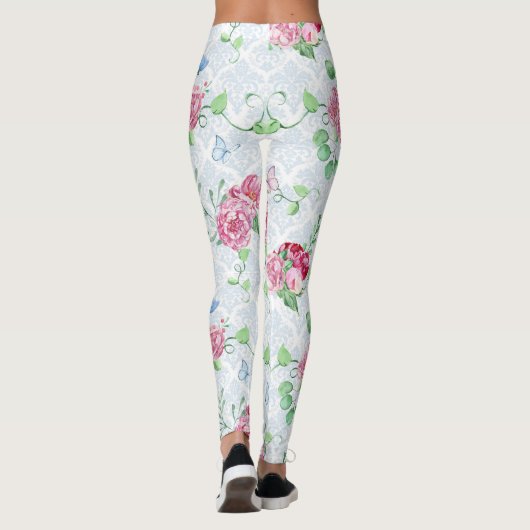 Aquarellpeere, Schmetterlingswasserfarbe Leggings (Rückseite)