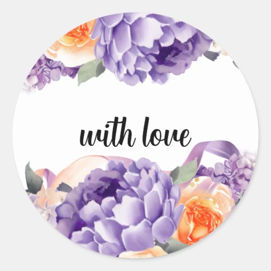 Aquarellpeonies Dusty Mauve Peach Sticker (Vorderseite)