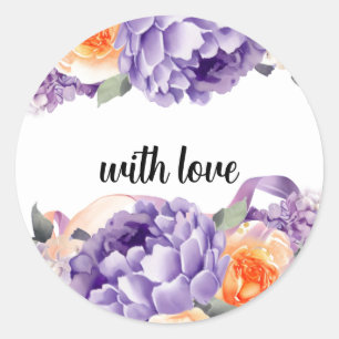 Aquarellpeonies Dusty Mauve Peach Sticker