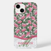 Aquarellpeonys Blumenmuster Pink Monogramm Case-Mate iPhone Hülle (Rückseite)