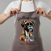 Aquarellpet Brown Boxer personalisieren Schürze