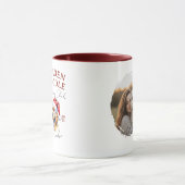 Aquarellpet Portrait Weihnachten Golden Doodle Tasse (Zentrum)