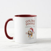 Aquarellpet Portrait Weihnachten Golden Doodle Tasse (Links)
