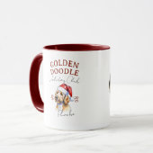 Aquarellpet Portrait Weihnachten Golden Doodle Tasse (Vorderseite Links)