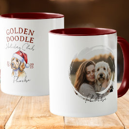 Aquarellpet Portrait Weihnachten Golden Doodle Tasse