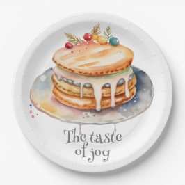 Aquarellpfannkuchen mit Ahornsirup Pappteller