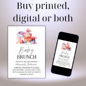 Aquarellpfannkuchen mit Berries Baby Brunch Dusche Einladung