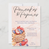 Aquarellpfannkuchen und Pajamas Feiern Einladung (Vorderseite)