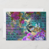 Aquarellpfau und Blume Süß 16 Einladung (Rückseite)