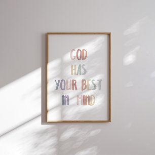 Aquarellpfeifen Gott hat Ihr bestes in Geist Poste Poster
