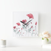 Aquarellpfeifen Quadratische Wanduhr (Zuhause)