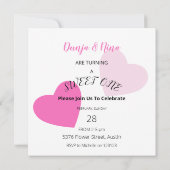 Aquarellpfeifen Rosa Herzen Foto Twins (Rückseite)