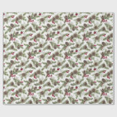 Aquarellpfeifen Rustikale Weihnachtsfeiertage Geschenkpapier (Flach)