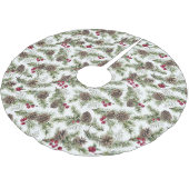 Aquarellpfeifen Rustikale Weihnachtsfeiertage Polyester Weihnachtsbaumdecke (Schrägansicht)