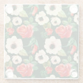 Aquarellpfeifen und Rose: Blumenmuster. Glasuntersetzer (Rückseite)