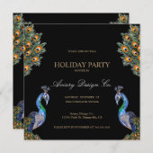 Aquarellpfeifen Weihnachtsfest im Unternehmen Part Einladung (Vorne/Hinten)