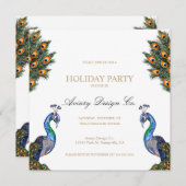 Aquarellpfeifen Weihnachtsfest im Unternehmen Part Einladung (Vorne/Hinten)