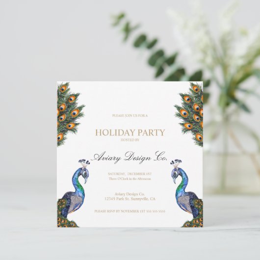 Aquarellpfeifen Weihnachtsfest im Unternehmen Part Einladung (Stehend Vorderseite)