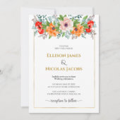 Aquarellpfeifen zum Hochzeitsfeiern Einladung (Vorderseite)