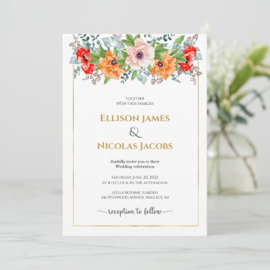 Aquarellpfeifen zum Hochzeitsfeiern Einladung (Stehend Vorderseite)