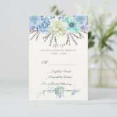 Aquarellpfeile Feathers Floral Boho Tribal RSVP Karte (Stehend Vorderseite)