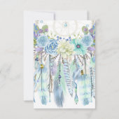Aquarellpfeile Feathers Floral Boho Tribal RSVP Karte (Rückseite)