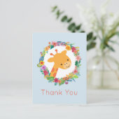 Aquarellpferd auf horizontalen Streifen Danke Postkarte (Stehend Vorderseite)