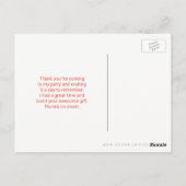 Aquarellpferd auf horizontalen Streifen Danke Postkarte (Rückseite)