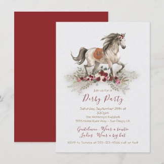 Aquarellpferd Derby Party Einladungen