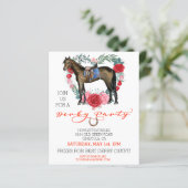 Aquarellpferd Derby Party Rote Rose (Stehend Vorderseite)