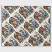 Aquarellpferd Geschenkpapier (Flach)