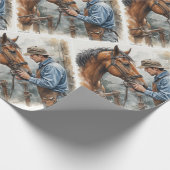 Aquarellpferd Geschenkpapier (Ecke)