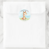 Aquarellpferd-Kinderdusche Runder Aufkleber (Tasche)