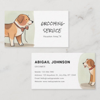 Aquarellpferd mit Corgi Visitenkarte