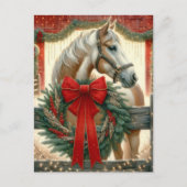 Aquarellpferd und festlicher Bauernhof Weihnachten (Vorderseite)