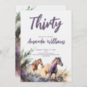 Aquarellpferde 30. Geburtstag Einladung (Vorne/Hinten)