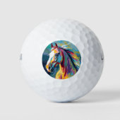 Aquarellpferde Golfball (Vorderseite)