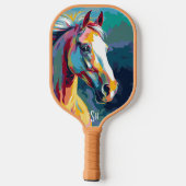 Aquarellpferde Pickleball Schläger (Rückseite)
