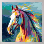 Aquarellpferde Poster (Vorne)